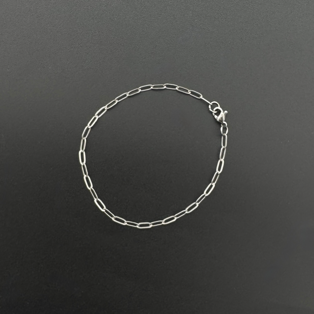 İnce Paperclip Çelik Bileklik