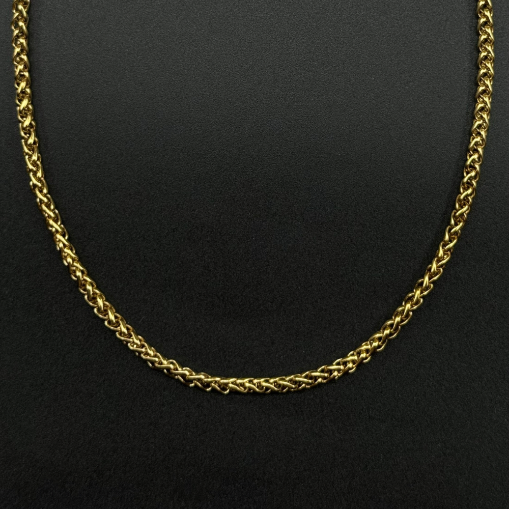 Gold Bizans Örgü Çelik Kolye